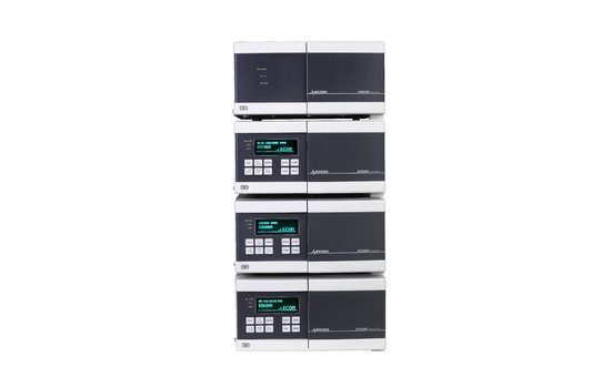 Hocheffektives HPLC-System mit UV-VIS-Detektor, Säulenofen, analytischer Pumpe und Gradientenbox